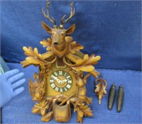 vintage cuckoo clock - hunting theme