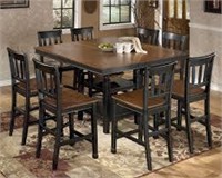 Ashley D580 Counter Height Table & 6 Bar Stools