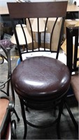 Brown counter stool, swivels