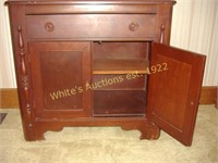 cherry dresser with 1 drawer, doors w/ shelves