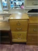 Light wood 2 drawer filing cabinet