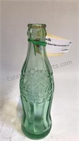 Green Raised Glass Coca-Cola Bottle - 6oz - Empty