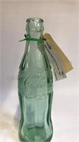 Green Raised Glass Coca-Cola Bottle - 6oz - Empty
