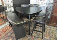 HIGH TOP DINETTE, TABLE WITH 4 STOOLS AND BENCH