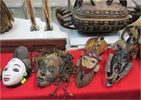 GROUPING OF AFRICAN TRIBAL MASKS