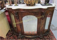 VICTORIAN CONSOLE TABLE, SERPENTINE MARBLE TOP