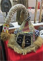 COWRIE ADORNED AFRICAN RITUAL MASK