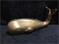 Large Brass Whale Statue