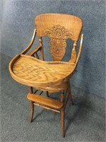 Carved Oak Highchair