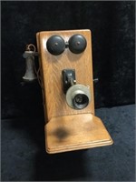 Antique Wall Oak Wood Phone