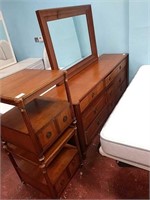 Three-piece beautiful dresser with mirror two