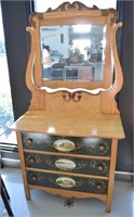 Signed Handpainted Dresser w/ Mirror