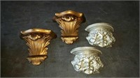 BOX WITH 2 PAIRS OF WALL SCONCES