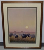 R. Bateman "Wildebeests At Sunset" Ltd Ed. 360/500