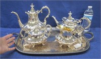 nice tea-coffee set - silver plated on tray