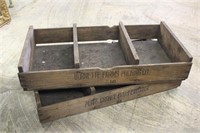 DIVIDED WOODEN FRUIT CRATES (LOT OF 2)