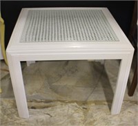 SIDE TABLE WITH CANE INSET TOP