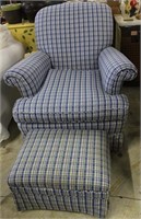PLAID UPHOLSTERED CHAIR WITH MATCHING