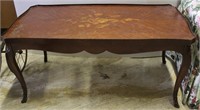 COFFEE TABLE WITH INLAID FLORAL ON