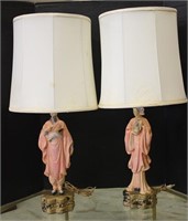 ASIAN FIGURAL LAMP WITH SHADE