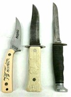 (3) Vintage Trailing Point Knives