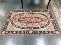 VERY ORNATE HANDMADE NEEDLEPOINT AREA RUG