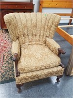 ANTIQUE FRENCH CABRIOLE LEG PARLOR CHAIR