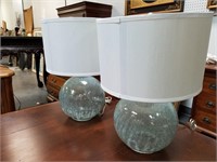 2PC CRACKLE GLASS LAMP LOT