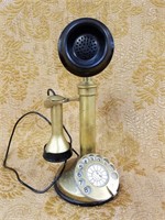 VTG BRASS CANDLESTICK ROTARY TELEPHONE
