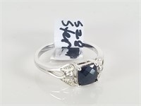 STERLING SILVER & FACETED GEMSTONE RING