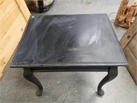 SMALL PAINTED QUEEN ANNE BLACK TABLE