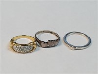 3PC STERLING SILVER RING LOT