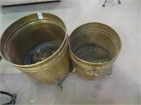 TWO BRASS PLANTERS