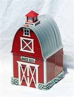 Red Barn Cookie Jar Plastic Plays Green Acres Song