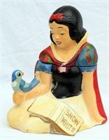 Vintage Snow White Disney Cookie Jar Blue Bird