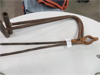 HAY HOOKS AND  FORGE PLIERS
