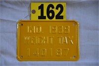 IN 1939 "Weight Tax" plate