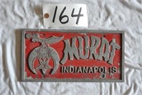 IN old cast aluminum "Murat" Indianapolis plate