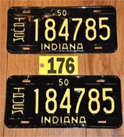 IN 1950 restored pair of truck plates
