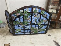 STAINED GLASS FIRESCREEN 27"T X 48"W