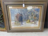 FRAMED WATERCOLOR-SIGNED 26"T X 32"W