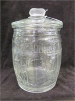 ANTIQUE GLASS "PLANTERS PEANUT" JAR 8"T X 7.5"W