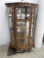 NICE OAK CLAW FOOTED CHINA CABINET 57.5"T X 35"W X