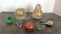 Large selection of art glass paperweights