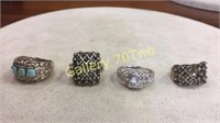 Selection of .925 rings sizes 5.75, 5.5, 6.75 and