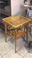 Antique oak accent table approximately 26 inches