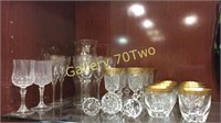 Selection of crystal stemware-includes gold