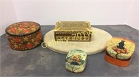 Selection of hand painted lacquer dresser boxes-2
