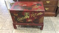 Small hand painted Oriental chest approximately 2