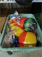 Assorted beach balls and toys